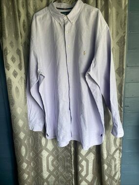 Ralph Lauren Classic Fit Men’s 3XLT Lavender Button Down 100% Cotton Old Money